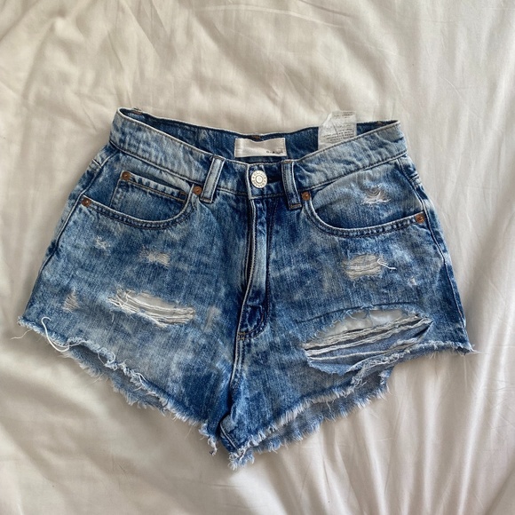 Garage Acid Wash Jean Shorts - Picture 1 of 4